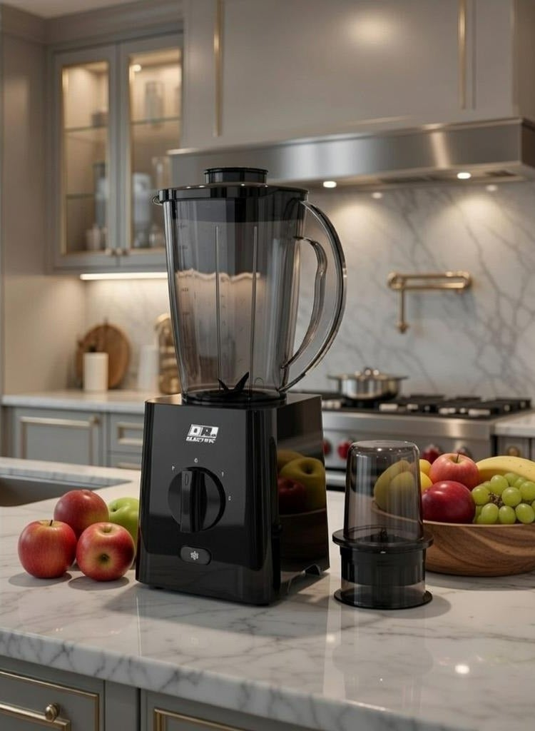 DR.ELECTRIC 2-in-1 Electric Blender, 650W, 1.8L, 2 Speeds with Pulse, Stainless Steel Blades, Black, DR.6502 - Image 4